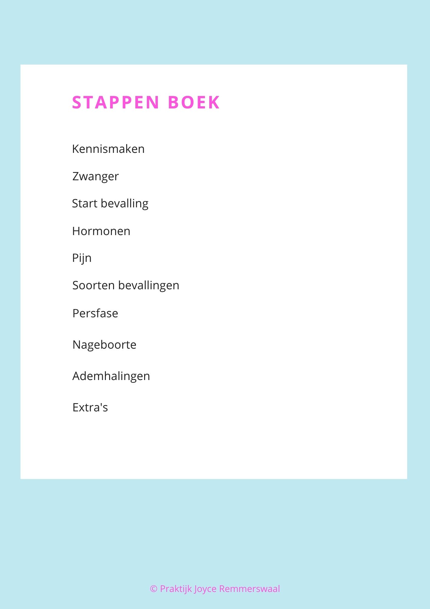 Werkboek inhoudsopgave Werkboek Bevallen